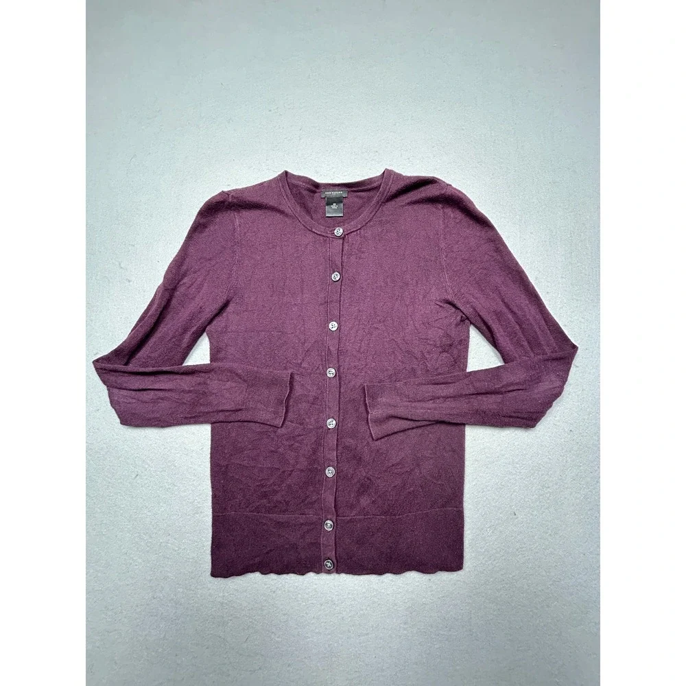 Ann Taylor Cardigan Cotton Rayon Purple XS Womens